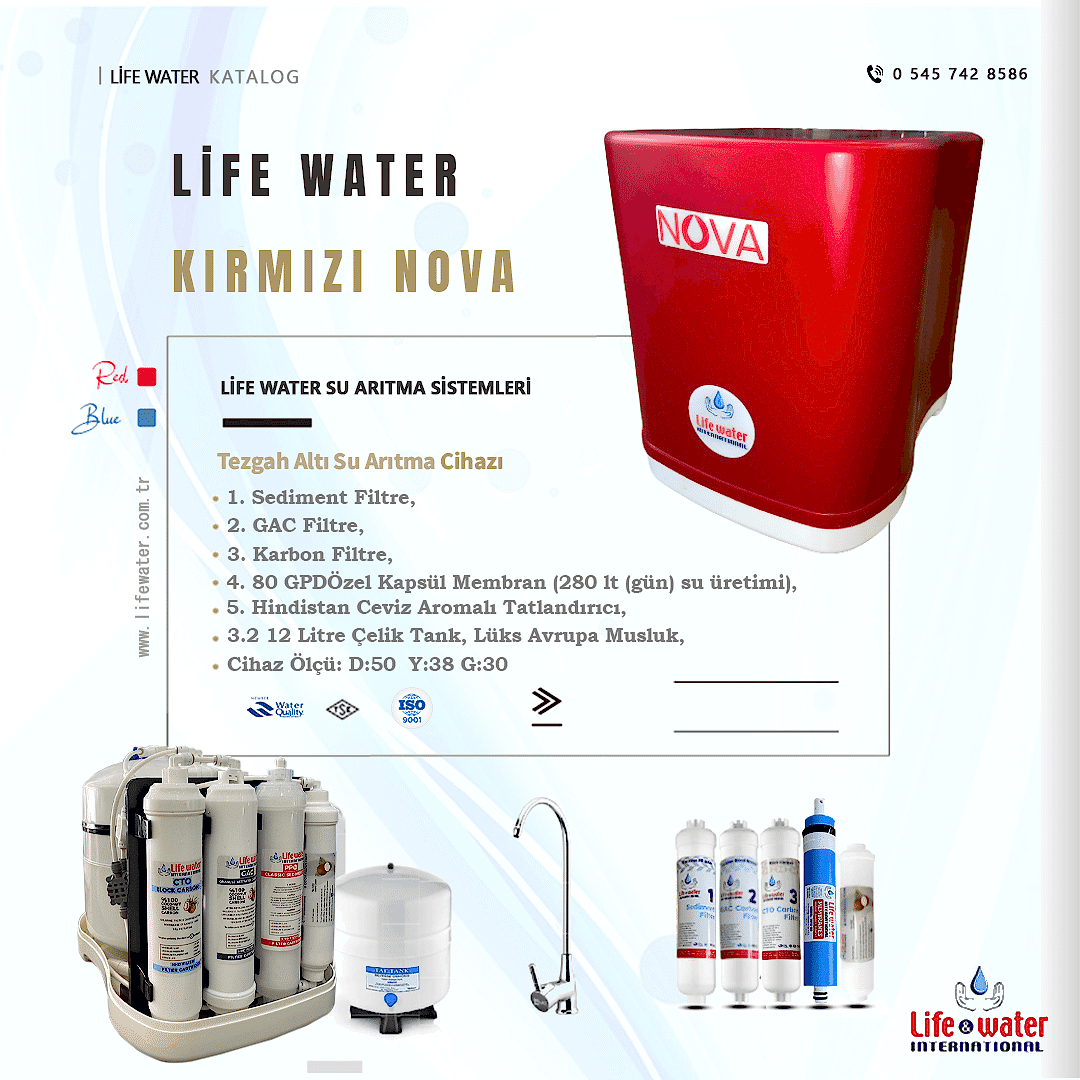 Life Water Kırmızı Nova Su Arıtma Cihazı Kırmızı - Görsel 4